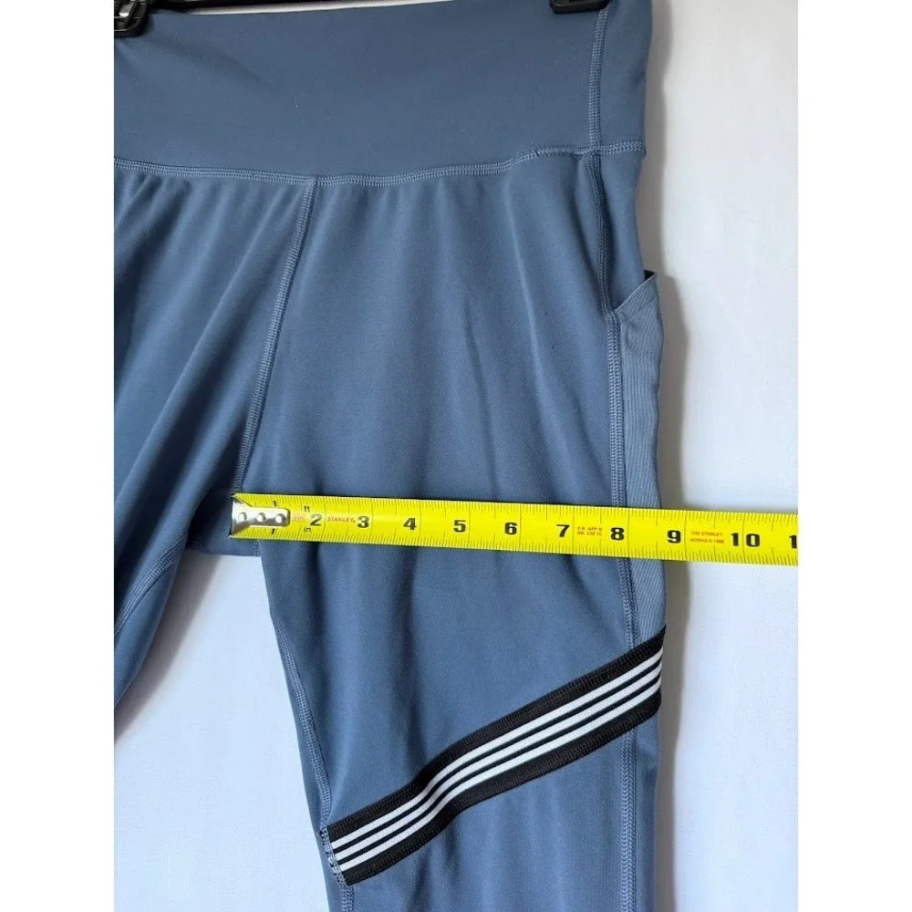 Adidas Climalite Leggings Women Large Blue Athletic High‎ Rise Stretch Training